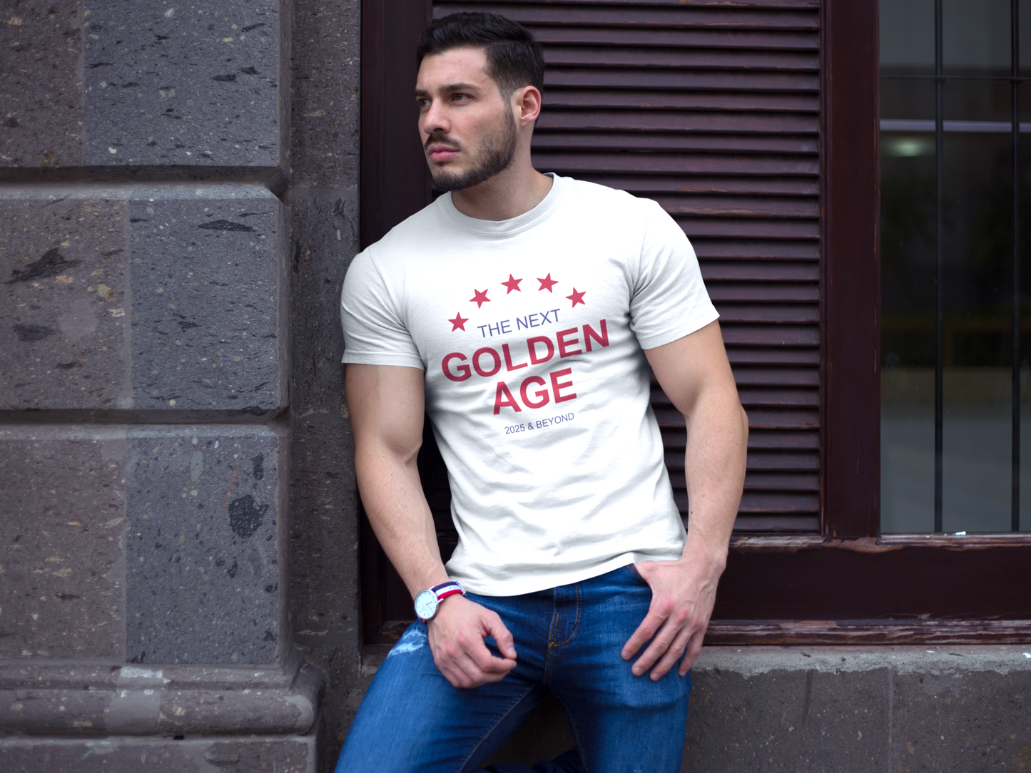 White & Red Ultra Cotton Tee